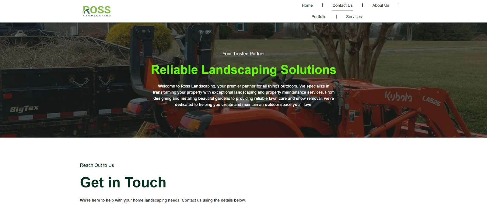 Ross Landscaping NC website